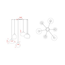 Load image into Gallery viewer, Legier LED Chandelier - line drawing.