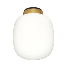 Load image into Gallery viewer, Legier LED Flush Mount Ceiling Light in Brushed Brass/Opal White Glass (9.84-Inch)