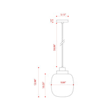 Load image into Gallery viewer, Legier LED Pendant Light - line drawing.