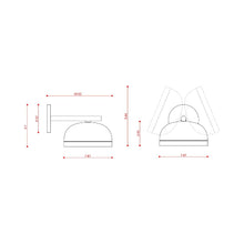 Load image into Gallery viewer, Molly LED Wall Light - line drawing.