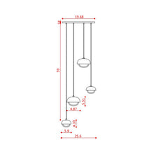 Load image into Gallery viewer, Muse Multi Light Pendant Light - line drawing.