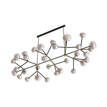 Load image into Gallery viewer, Nabila Flat Chandelier in Brushed Brass/Clear Glass.