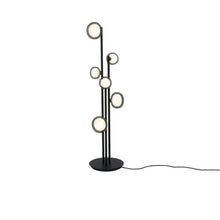 Load image into Gallery viewer, Nabila Floor Lamp in Black Chrome/Smoked Glass.