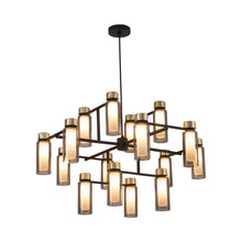 Load image into Gallery viewer, Osman Chandelier in Black Chrome/Smoked Glass (16-Light/37.4-Inch).