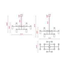 Load image into Gallery viewer, Osman Chandelier - line drawing.