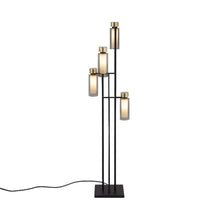 Load image into Gallery viewer, Osman Floor Lamp in Black Chrome/Smoked Glass (4-Light).