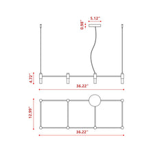Load image into Gallery viewer, Quadrante Chandelier - line drawing.