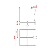Load image into Gallery viewer, Quadrante Chandelier - line drawing.