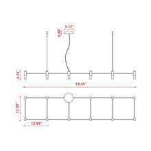 Load image into Gallery viewer, Quadrante Chandelier - line drawing.