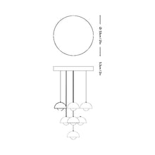 Load image into Gallery viewer, Flowerpot VP1 Chandelier - line drawing.