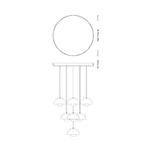 Load image into Gallery viewer, Flowerpot VP1 Chandelier - line drawing.