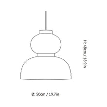 Load image into Gallery viewer, Formakami JH4 Pendant Light - line drawing.