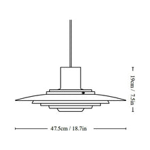 Load image into Gallery viewer, P376 Pendant Light - line drawing.
