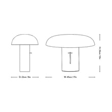 Load image into Gallery viewer, Montera JH2 Table Lamp - line drawing.
