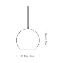 Load image into Gallery viewer, Topan VP6 Pendant Light - line drawing.