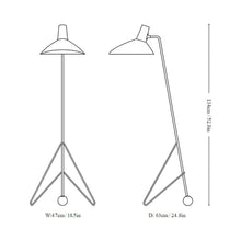 Load image into Gallery viewer, Tripod HM8 Floor Lamp - line drawing.