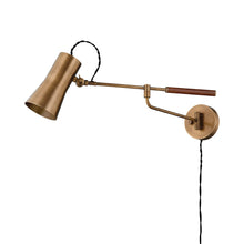 Load image into Gallery viewer, Novel Plug-in Wall Light in Patina Brass.