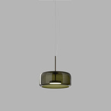 Load image into Gallery viewer, Jube 1G LED Pendant Light in Matt Black/Old Green Transparent.