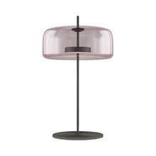 Load image into Gallery viewer, Jube G LED Table Lamp in Matt Black/Light Amethyst Transparent.