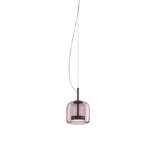 Load image into Gallery viewer, Jube S LED Pendant Light in Matt Black/Light Amethyst Transparent.