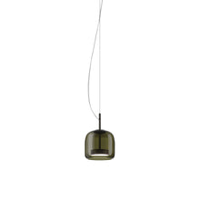 Load image into Gallery viewer, Jube S LED Pendant Light in Matt Black/Old Green Transparent.