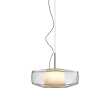 Load image into Gallery viewer, Plisse' LED Pendant Light in Matt Bronze 2/Crystal Pongee Silk.