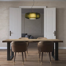 Load image into Gallery viewer, Plisse' LED Pendant Light in dining room.