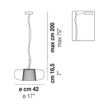 Load image into Gallery viewer, Plisse' LED Pendant Light - line drawing.