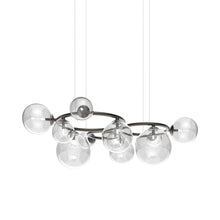 Load image into Gallery viewer, Puppet Ring Pendant Light in Matt Black Nickel/Crystal Transparent(55-Inch/11-Light).