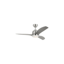 Load image into Gallery viewer, Avila Outdoor LED Ceiling Fan in Brushed Steel (44-Inch).