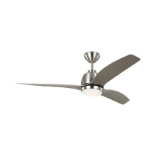 Load image into Gallery viewer, Avila Outdoor LED Ceiling Fan in Brushed Steel (54-Inch).