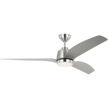 Load image into Gallery viewer, Avila Outdoor LED Ceiling Fan in Brushed Steel (60-Inch).