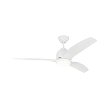 Load image into Gallery viewer, Avila Coastal Outdoor LED Ceiling Fan in Matte White (54-Inch).