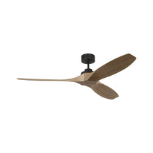 Load image into Gallery viewer, Collins Outdoor Ceiling Fan in Midnight Black / Natural Honey (60-Inch).