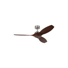 Load image into Gallery viewer, Collins Outdoor Ceiling Fan in Brushed Steel / Dark Walnut (52-Inch).