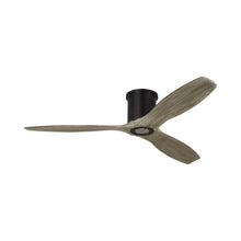Load image into Gallery viewer, Collins Smart Hugger Outdoor Ceiling Fan in Aged Pewter/Light Grey Weathered Oak.