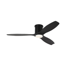 Load image into Gallery viewer, Collins Smart Hugger Outdoor LED Ceiling Fan in Midnight Black/Midnight Black.