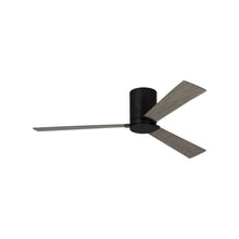 Load image into Gallery viewer, Rozzen Hugger Outdoor Ceiling Fan in Aged Pewter/Light Grey Weathered Oak (44-Inch).