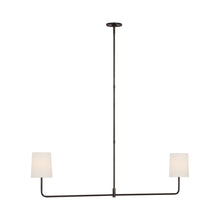 Load image into Gallery viewer, Go Lightly Linear Chandelier in Bronze/Linen (2-Light).