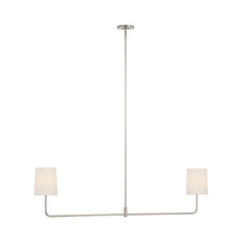 Load image into Gallery viewer, Go Lightly Linear Chandelier in Polished Nickel/Linen (2-Light).