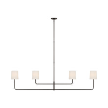 Load image into Gallery viewer, Go Lightly Linear Chandelier in Bronze/Linen (4-Light).
