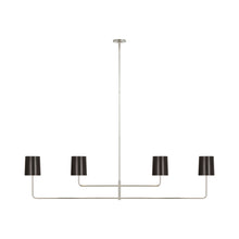 Load image into Gallery viewer, Go Lightly Linear Chandelier in Polished Nickel/Bronze (4-Light).