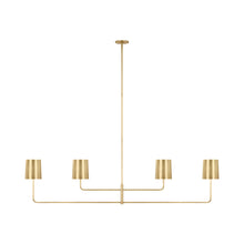 Load image into Gallery viewer, Go Lightly Linear Chandelier in Soft Brass (4-Light).