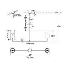 Load image into Gallery viewer, Go Lightly Linear Chandelier - line drawing.