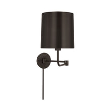 Load image into Gallery viewer, Go Lightly Swing Arm Wall Light in Bronze.