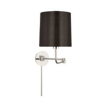 Load image into Gallery viewer, Go Lightly Swing Arm Wall Light in Polished Nickel/Bronze.