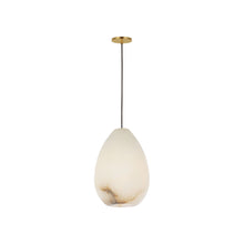 Load image into Gallery viewer, Alina Pendant Light in Hand Rubbed Antique Brass/Alabaster (Small).