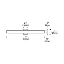 Load image into Gallery viewer, Bau LED Bath Vanity Light - line drawing.