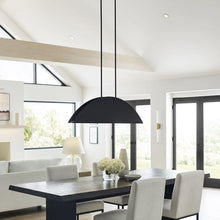 Load image into Gallery viewer, Bau LED Linear Suspension Light in dining room.