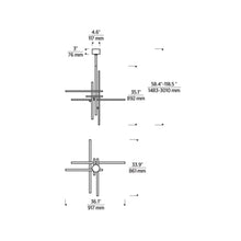 Load image into Gallery viewer, Cityscape LED Chandelier - line drawing.